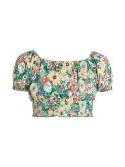 Airisa Top cropped floreale donna