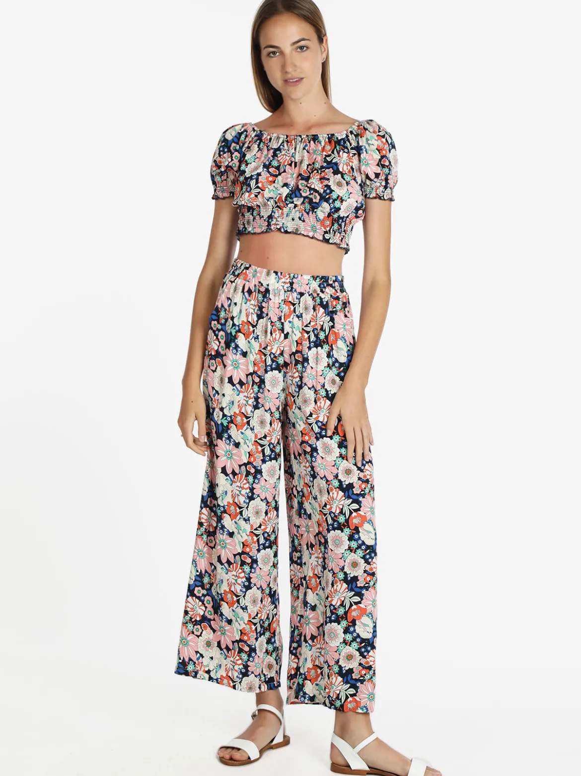 Airisa Top cropped floreale donna