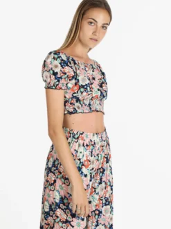 Airisa Top cropped floreale donna