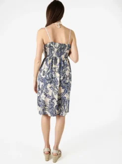 Airisa Vestito da donna con spalline sottili e dettagli in macramè - blu