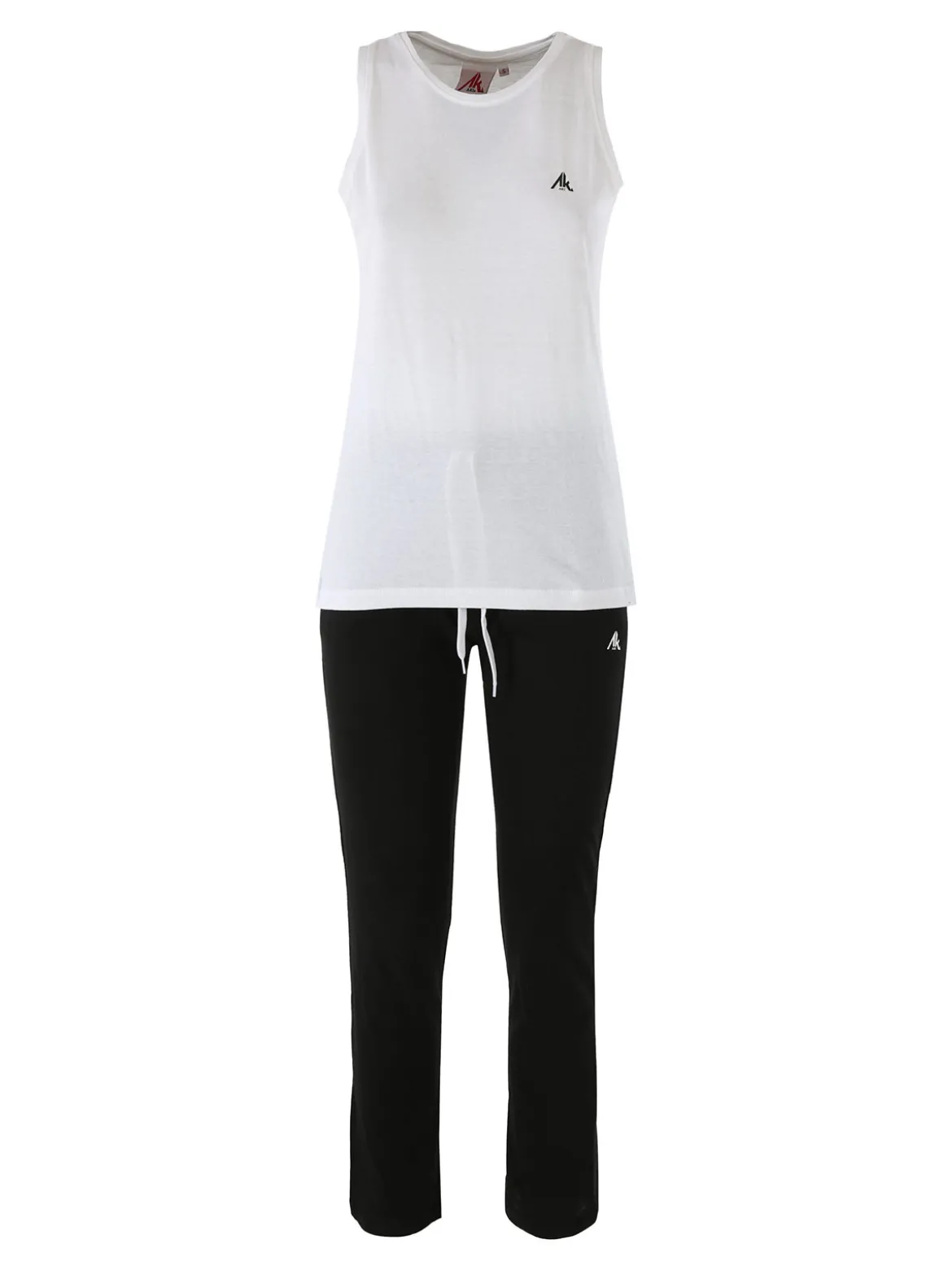 Aki Completo sportivo da donna con canotta e pantaloni - bianco