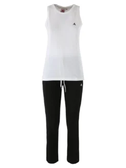Aki Completo sportivo da donna con canotta e pantaloni - bianco