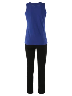 Aki Completo sportivo da donna con canotta e pantaloni - blu