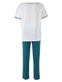 Aki Completo sportivo da donna con t-shirt e pantaloni lunghi - bianco