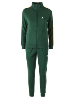 Aki Completo tuta da donna in misto cotone full zip - verde