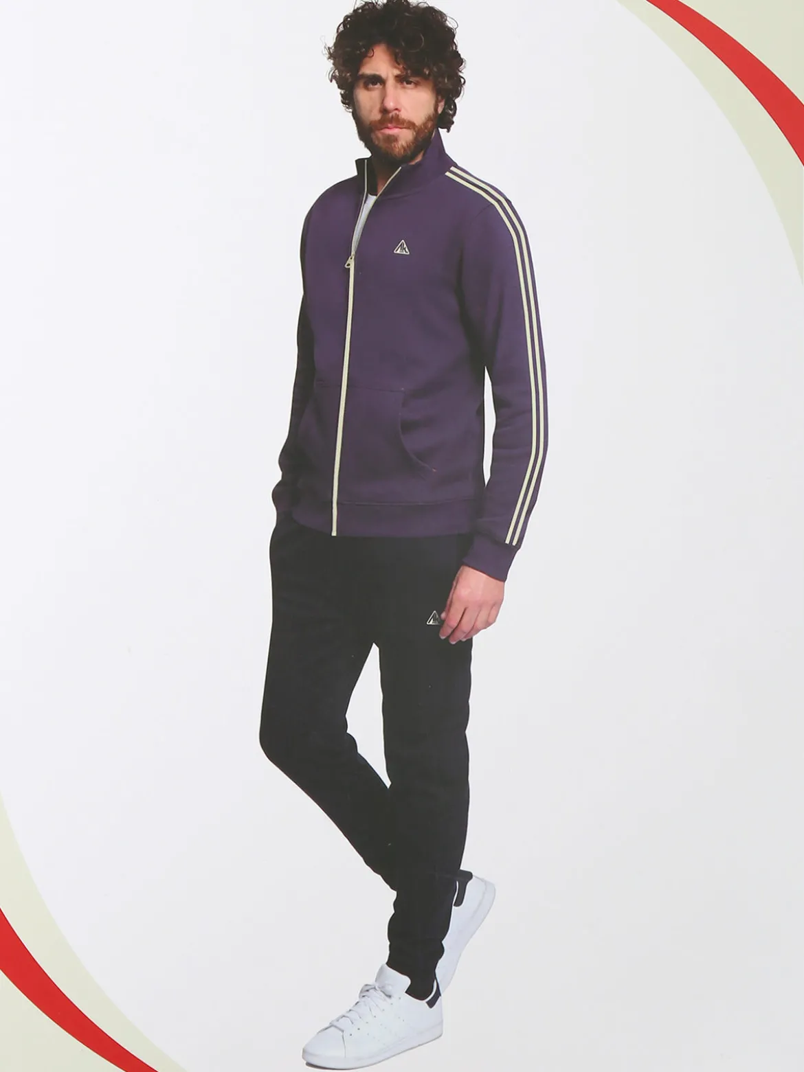 Aki Completo tuta da uomo con zip intera e interno felpato - bluette