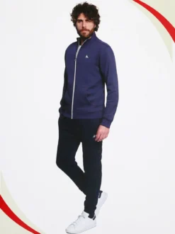 Aki Completo tuta da uomo felpato con zip intera - bluette