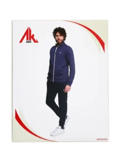 Aki Completo tuta da uomo felpato con zip intera - naturale