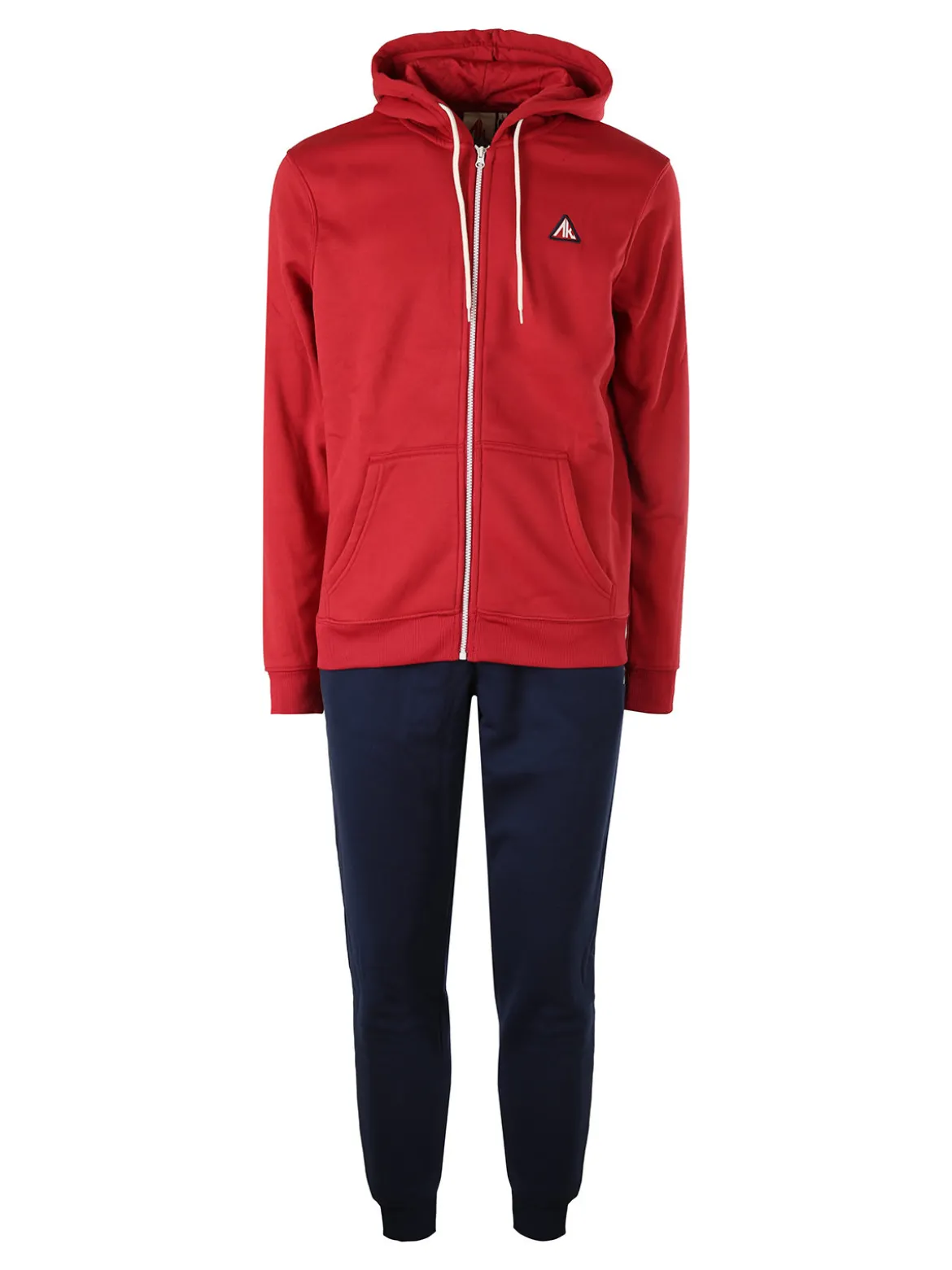 Aki Completo tuta da uomo 2 pezzi full zip con cappuccio - rosso