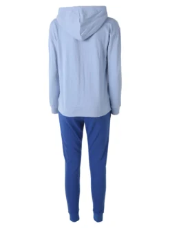 Aki Completo tuta 2 pezzi da donna con cappuccio e zip - azzurro