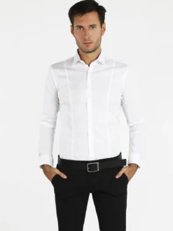Akusawa Camicia uomo slim fit tinta unita