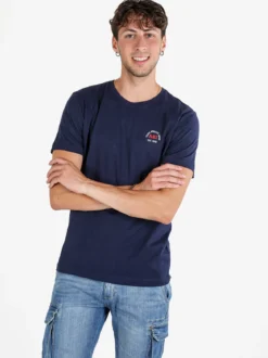 Aky T-shirt uomo girocollo in cotone - blu scuro
