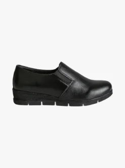 All-Pop Scarpe in pelle da donna slip-on con zeppa - nero