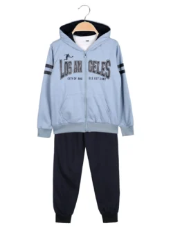 Alta Linea Completo tuta 3 pezzi da bambino con cappuccio e zip - blu