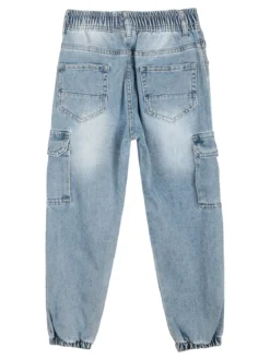 Alta Linea Jeans da bambino cargo con elastico sul finale