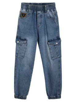 Alta Linea Jeans da bambino con tasconi e polsini