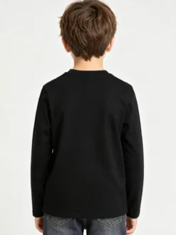 Alta Linea T-shirt da bambino a maniche lunghe con stampa - nero