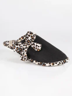 Amix Pantofole leopardate con fiocco