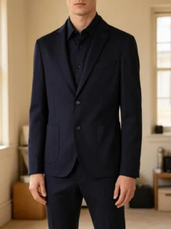 Andy Don B Blazer uomo classico con tasche - blu scuro