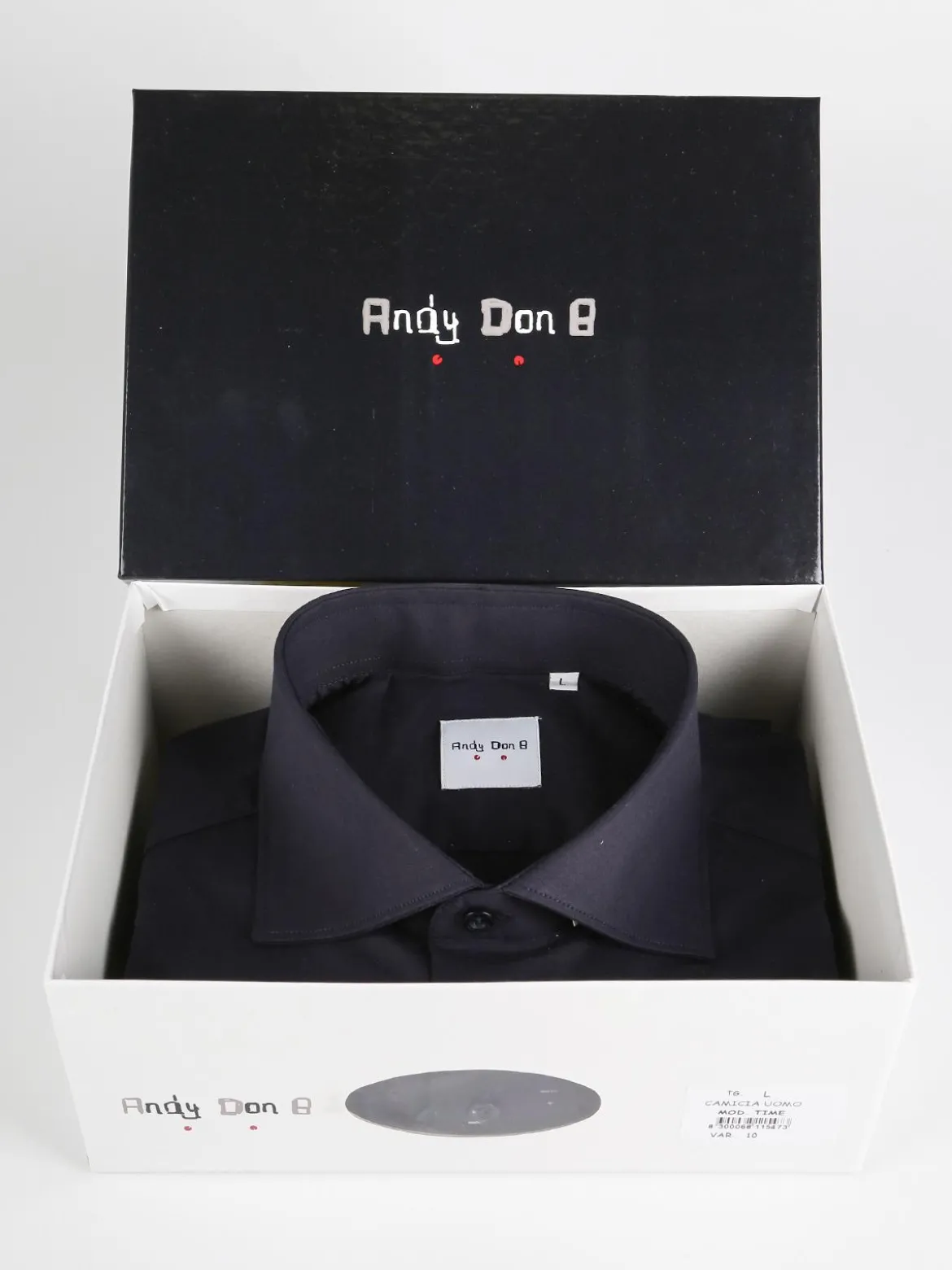 Andy Don B Camicia elegante in cotone blu scuro