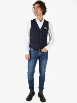 Andy Don B Gilet classico da uomo con bottoni - blu scuro