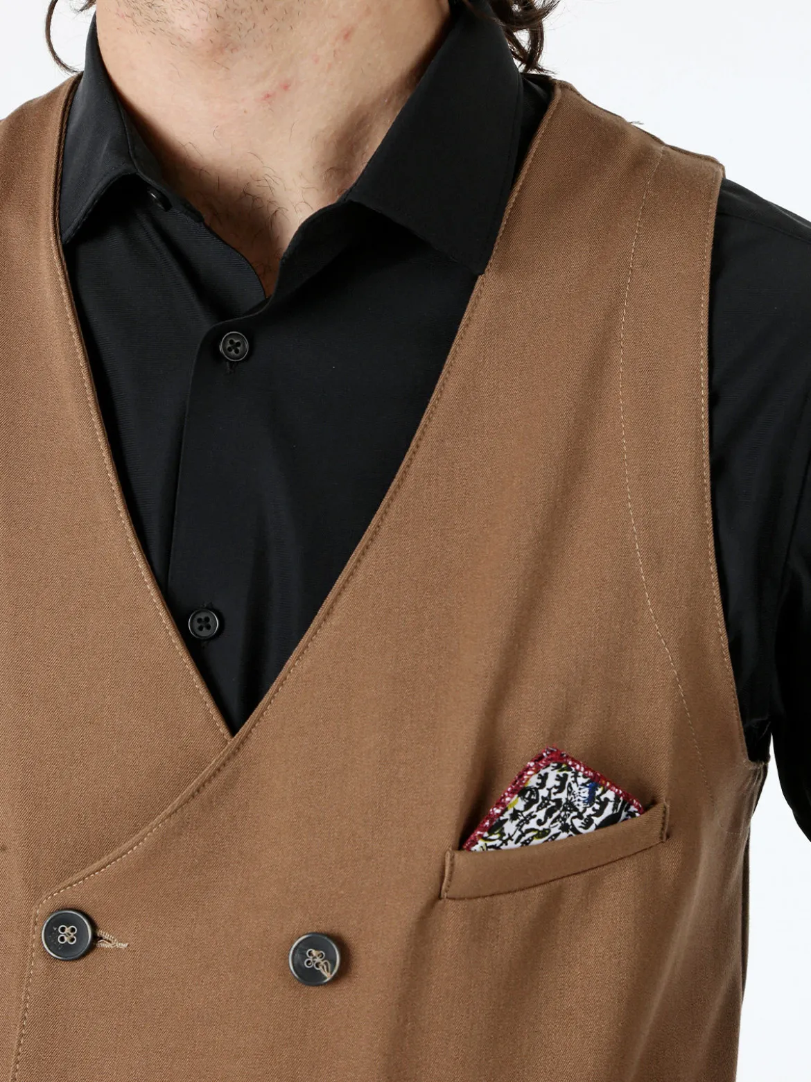 Andy Don B Gilet da uomo con chiusura a doppiopetto - marrone