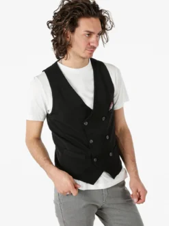 Andy Don B Gilet da uomo con chiusura a doppiopetto - nero