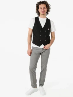 Andy Don B Gilet da uomo con chiusura a doppiopetto - nero