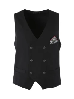 Andy Don B Gilet da uomo con chiusura a doppiopetto - nero