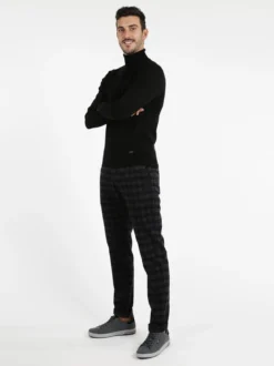 Andy Don B Pantaloni a quadri in misto lana con bretelle