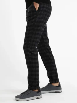 Andy Don B Pantaloni a quadri in misto lana con bretelle
