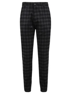 Andy Don B Pantaloni a quadri in misto lana con bretelle