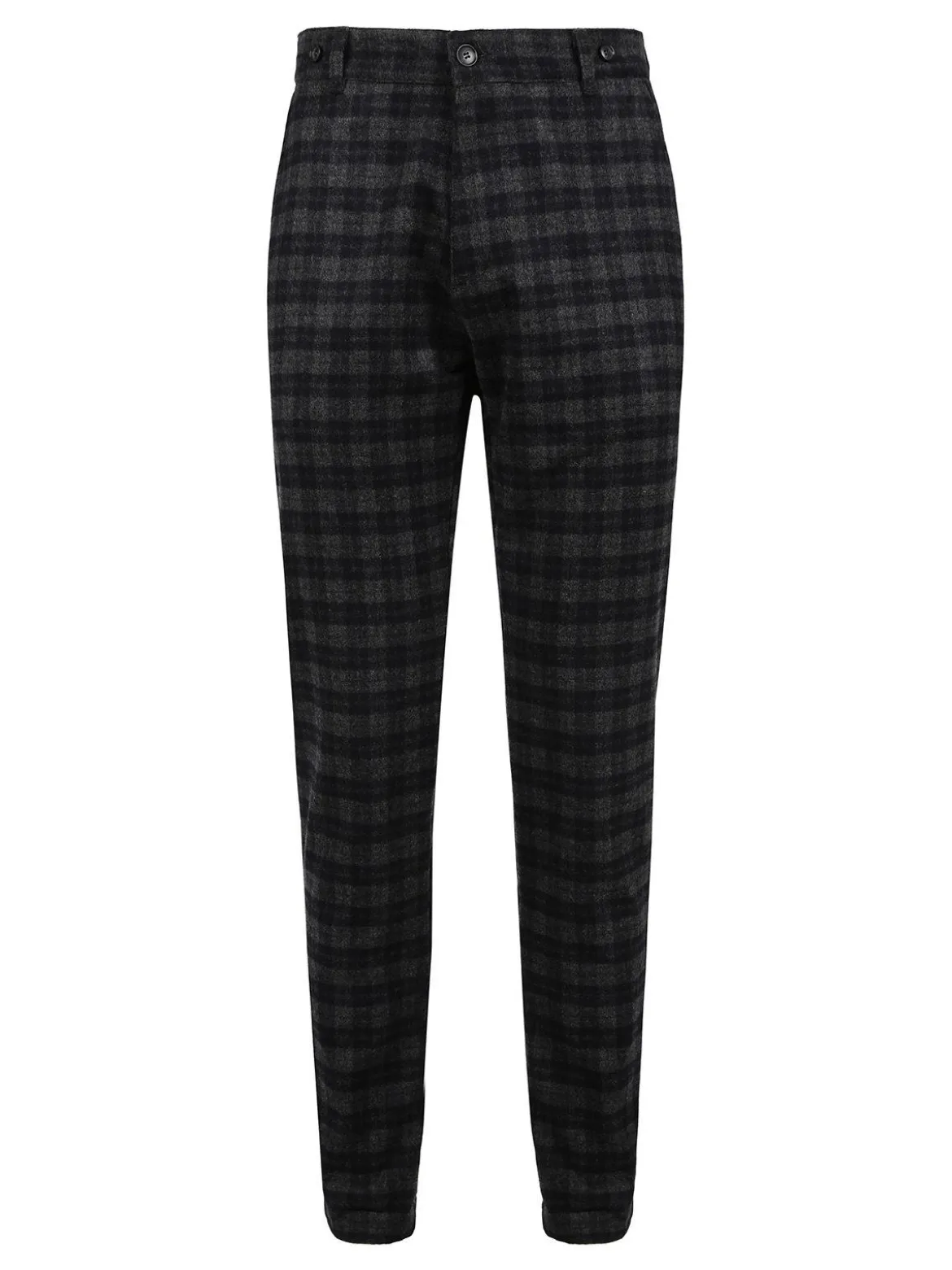 Andy Don B Pantaloni a quadri in misto lana con bretelle