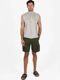 And You Camicia smanicata da uomo in lino
