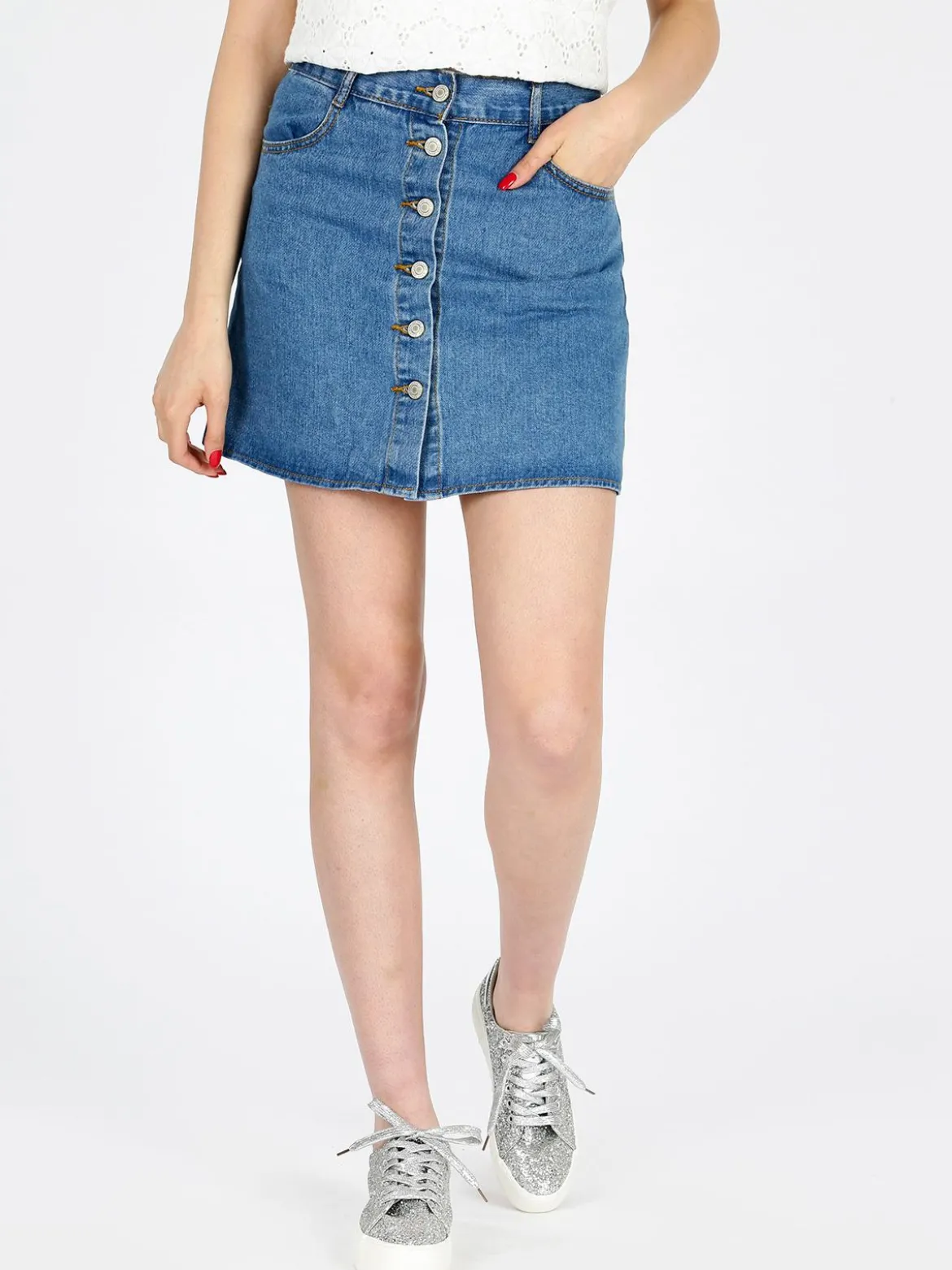 Angelica 2000 Gonna di jeans con bottoni
