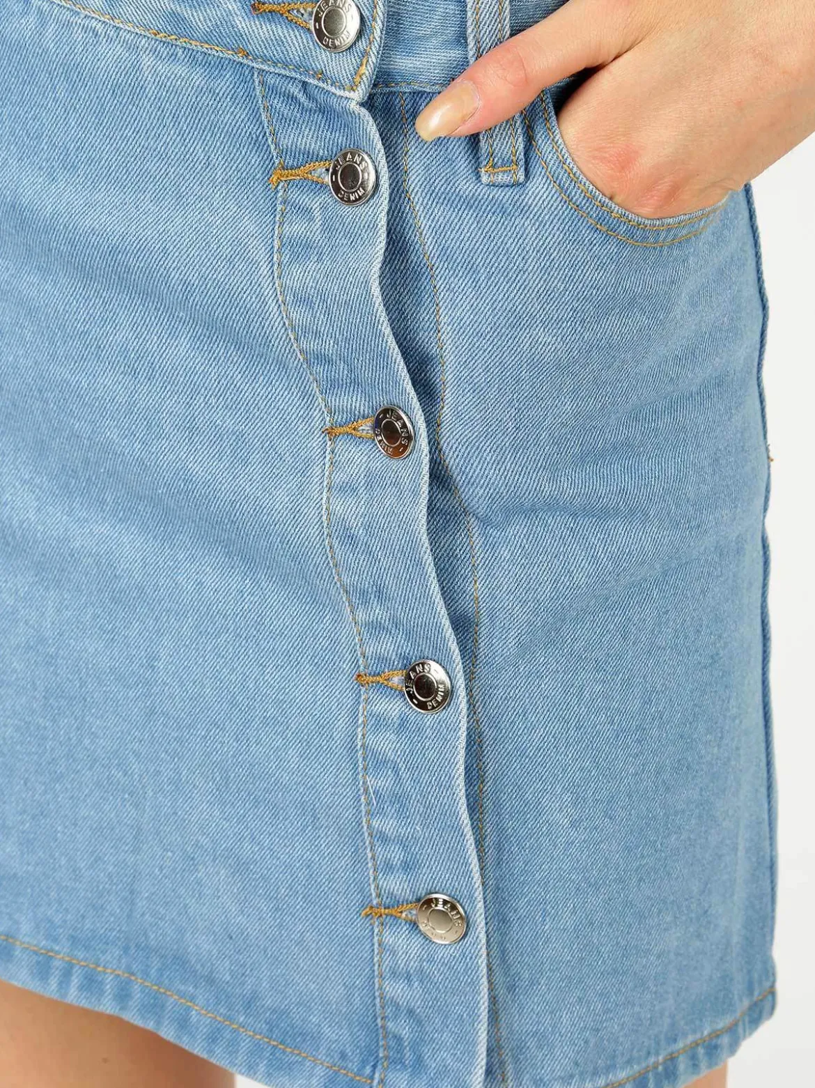 Angelica 2000 Gonna in jeans con bottoni laterali