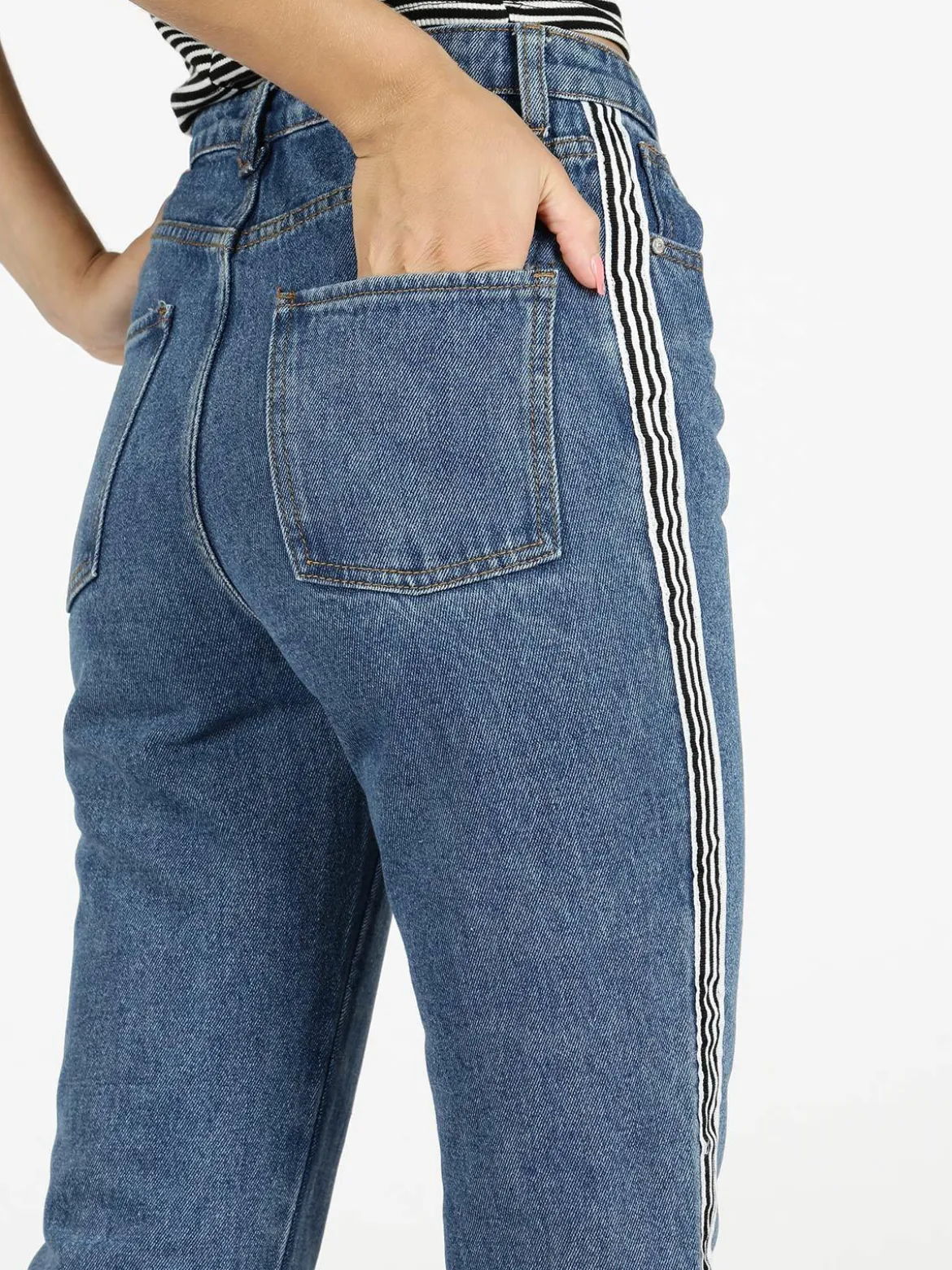 Angelica 2000 Jeans boyfriend con bande