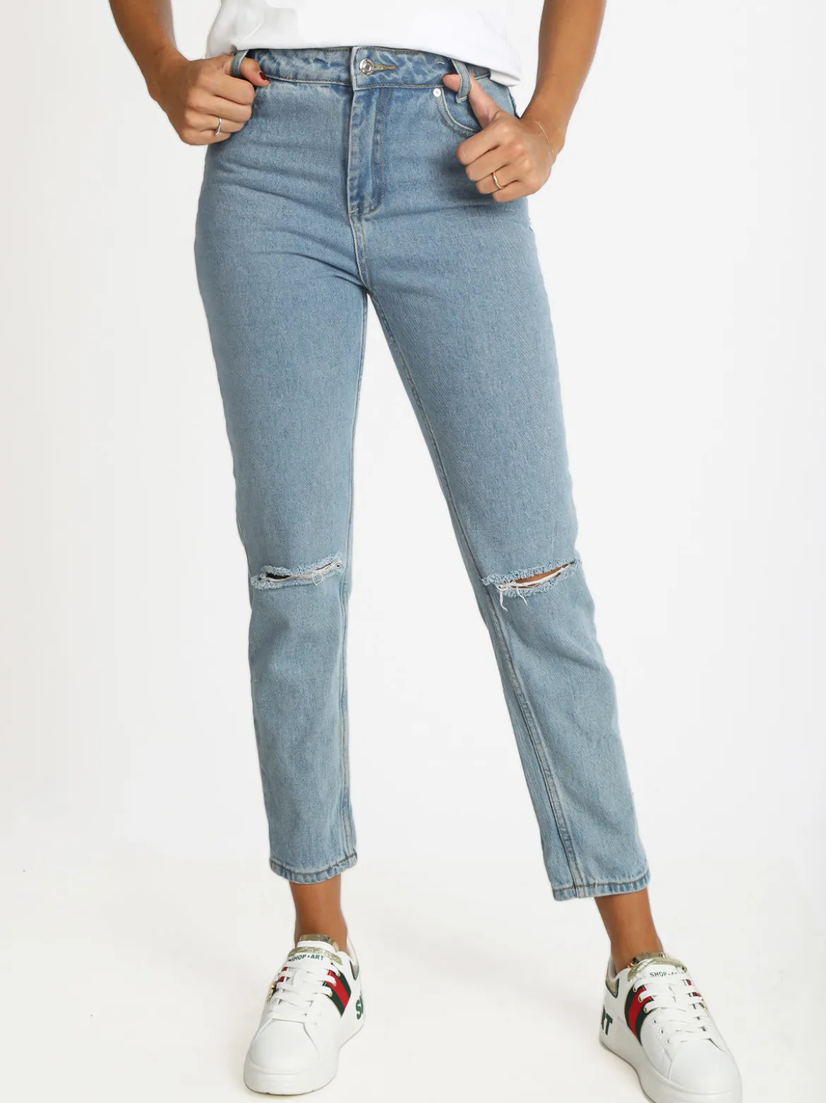 Angelica 2000 Jeans mom con strappi