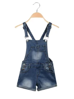 Angel Kids Salopette corta in jeans da bambina