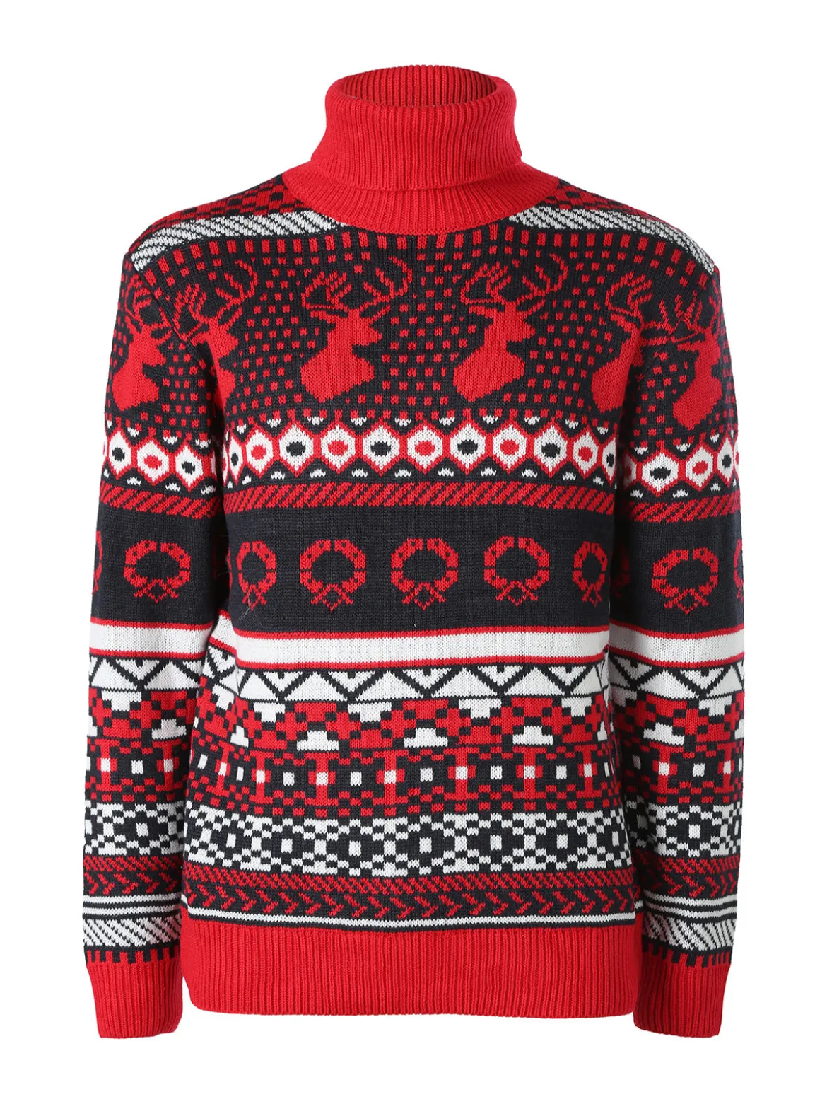 Ange Wear Maglione dolcevita natalizio da uomo - rosso