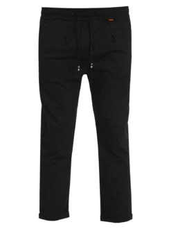 Ange Wear Pantaloni casul da uomo con coulisse e risvolto