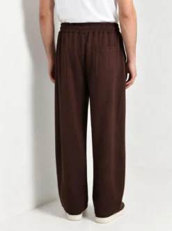 Ange Wear Pantaloni da uomo oversize a gamba larga con coulisse - moro