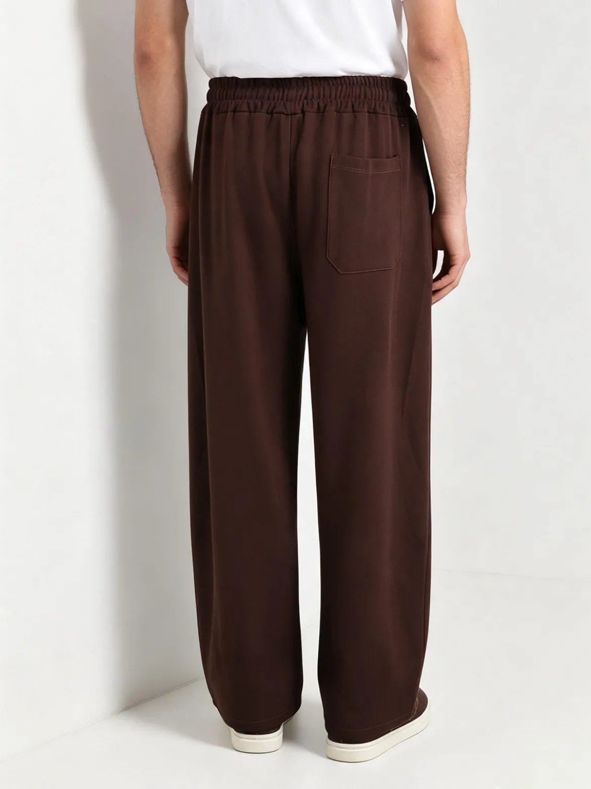 Ange Wear Pantaloni da uomo oversize a gamba larga con coulisse - moro