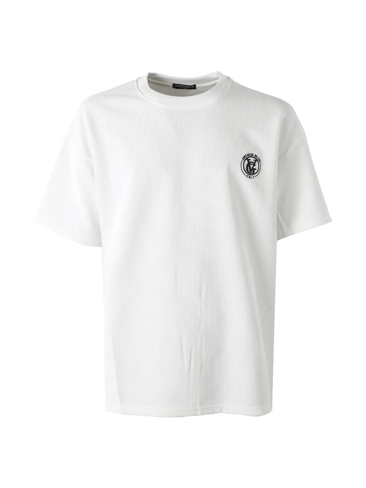 Ange Wear T-shirt girocollo da uomo a nido d'ape - bianco