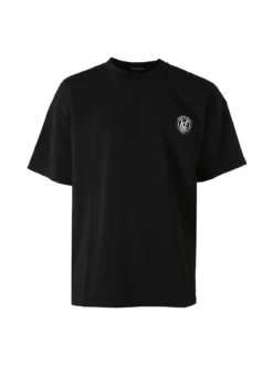 Ange Wear T-shirt girocollo da uomo a nido d'ape - nero