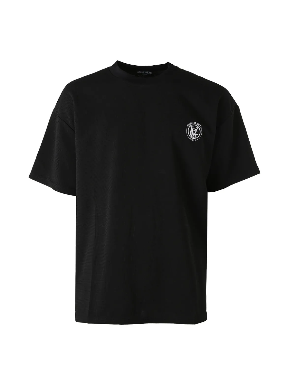 Ange Wear T-shirt girocollo da uomo a nido d'ape - nero