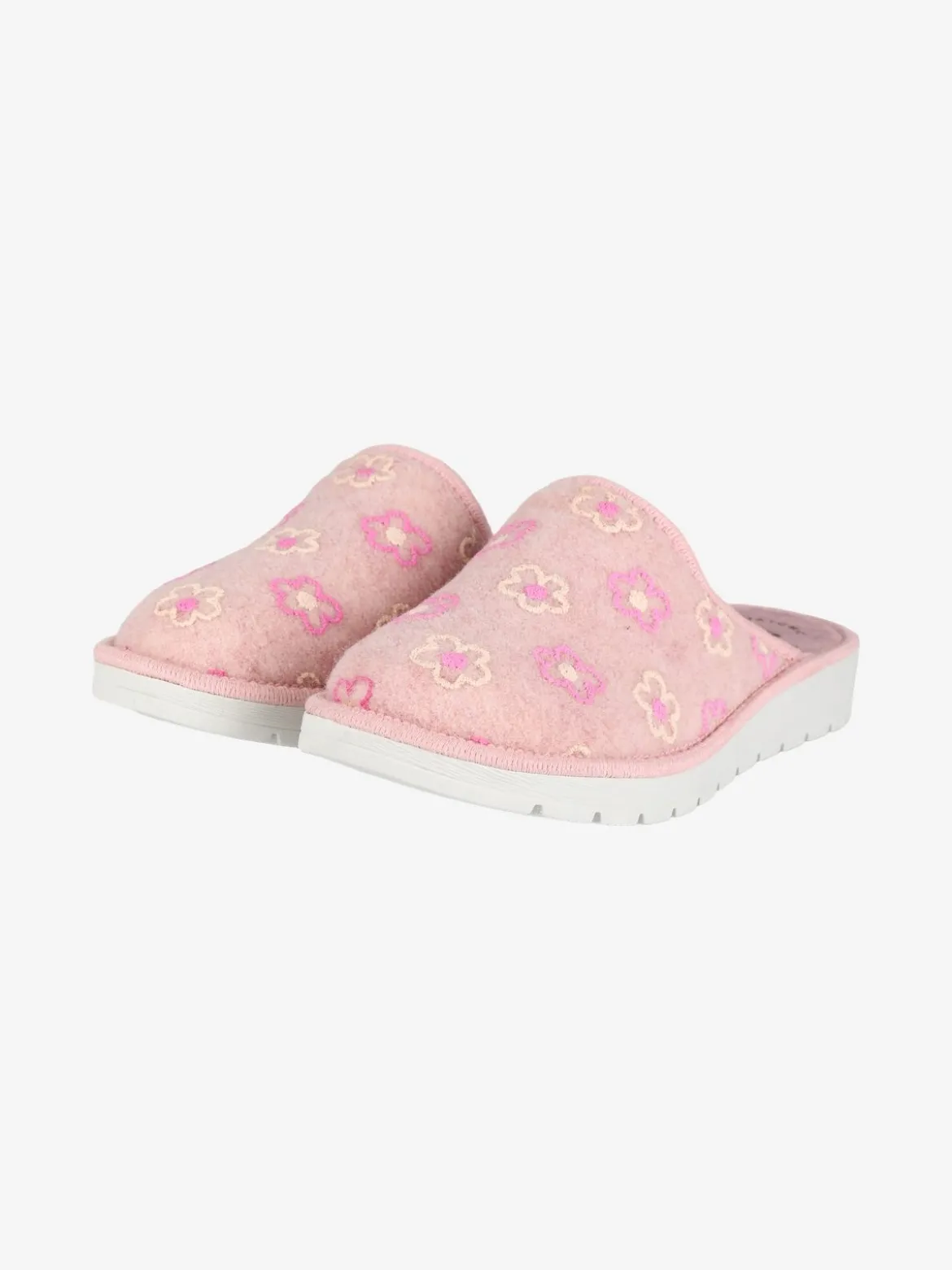 A Piedi Liberi Pantofole donna in feltro con fiori