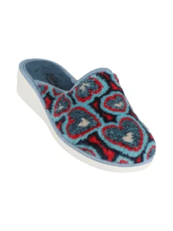A Piedi Liberi Pantofole donna in tessuto con cuori