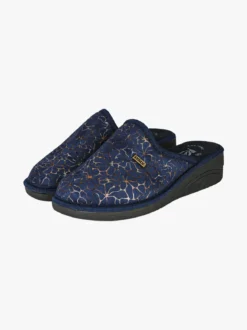 A Piedi Liberi Pantofole donna invernali con zeppa - blu scuro