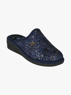 A Piedi Liberi Pantofole donna invernali con zeppa - blu scuro
